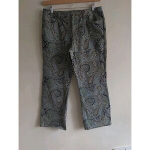 Jones New York Paisley Print Wide Leg Pants‎ Sz 16P Hippie Fairycore Festival
